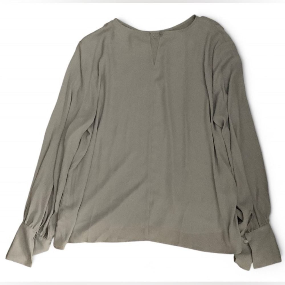 Worthington Gray Ruffle Blouse Women's XL Long Sleeve Work Top NWT